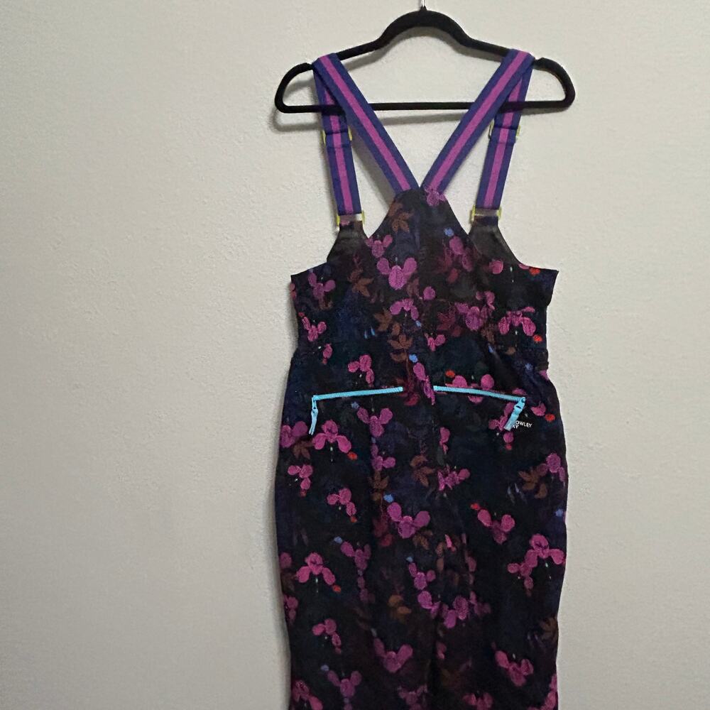 NEW Roxy x Rowley Insulated Snow Bib Ski Pants Floral Print Womens Med Après Ski - Picture 9 of 9